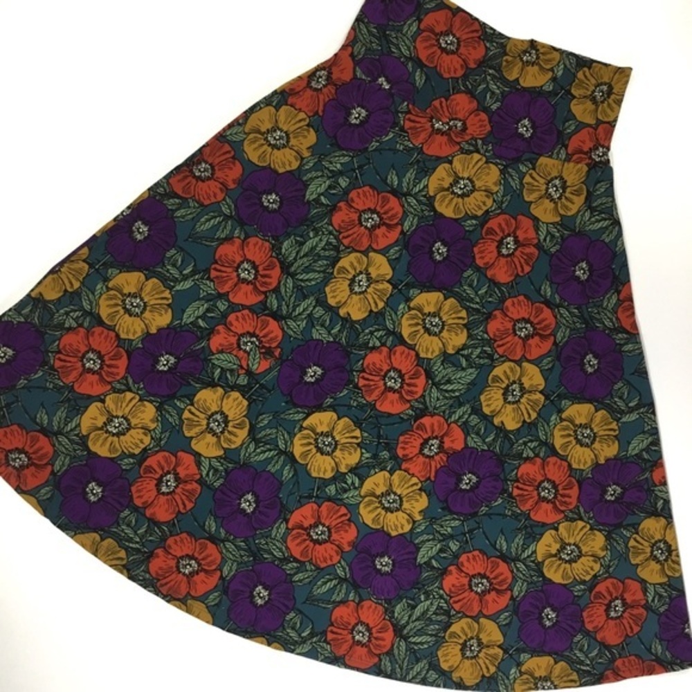 Skirt A-Line XS 2-6 Adjustable Yoga High-Waistband LuLaRoe Azure